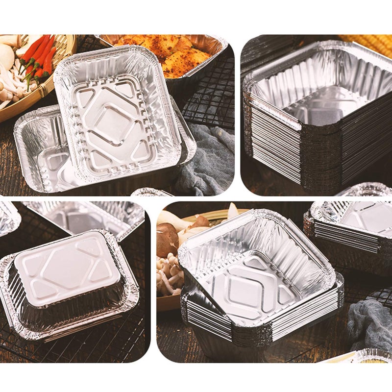 Waytiffer 50pack- 8 x 8 Aluminum foil Pans Disposable,Heavy Duty Square baking Cake Pans, Cooking Tins Homemade Breads Oven, Baking Roasting Pan - Image 5